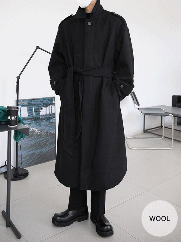 [wool] 발마칸 로브 오버 코트